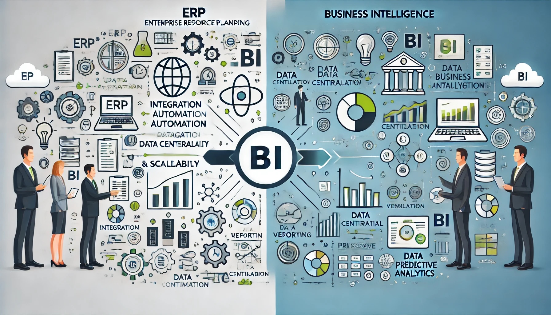 difference between erp and business intelligence